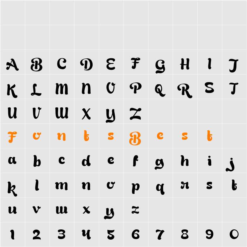 Bready Regular Demo Character Map
