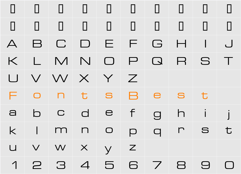 MicroSquare-Ex Character Map
