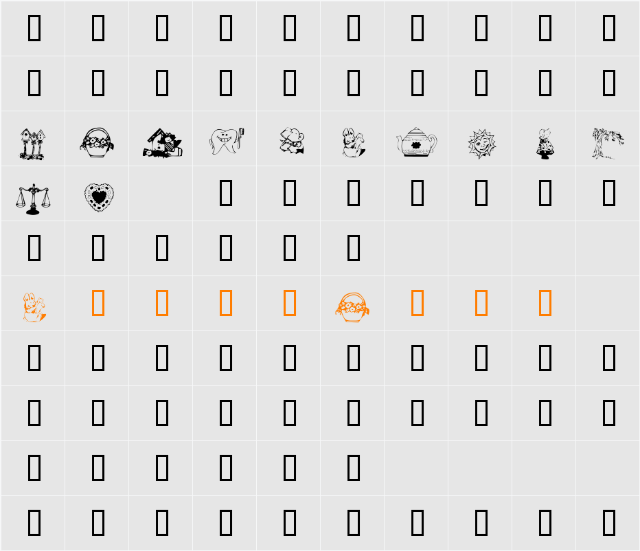 Mixed Bag 3 Character Map