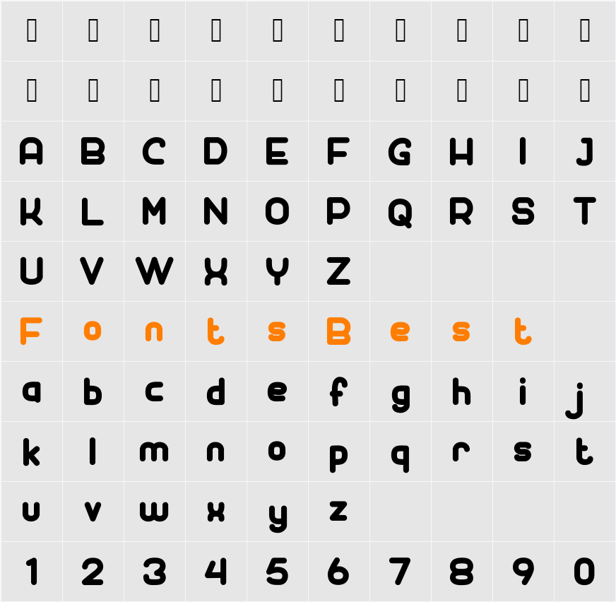 Belvesnut Sans Character Map