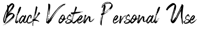 Black Vosten Personal Use Font Image