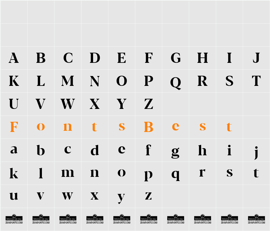 Blacker Display Character Map