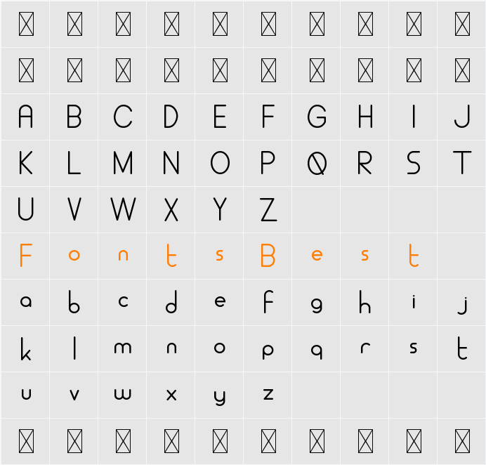 ALDORA DEMO Character Map