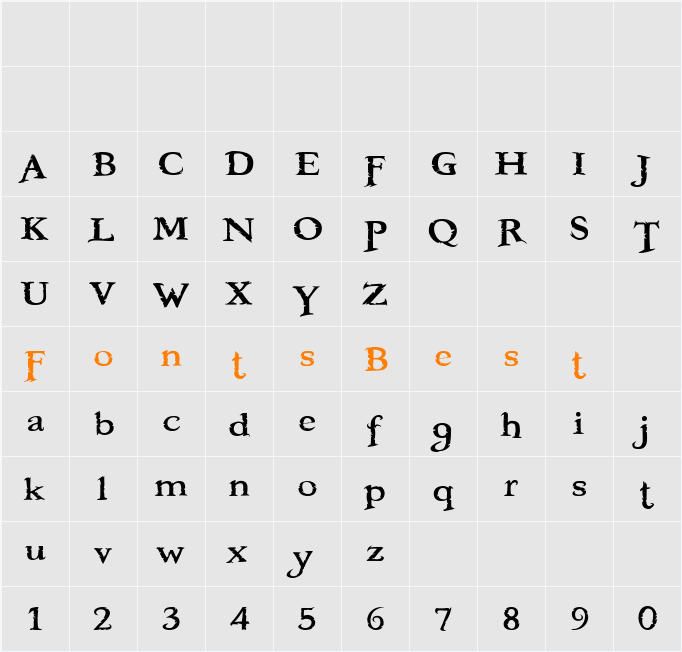 Booter - Five Zero Character Map