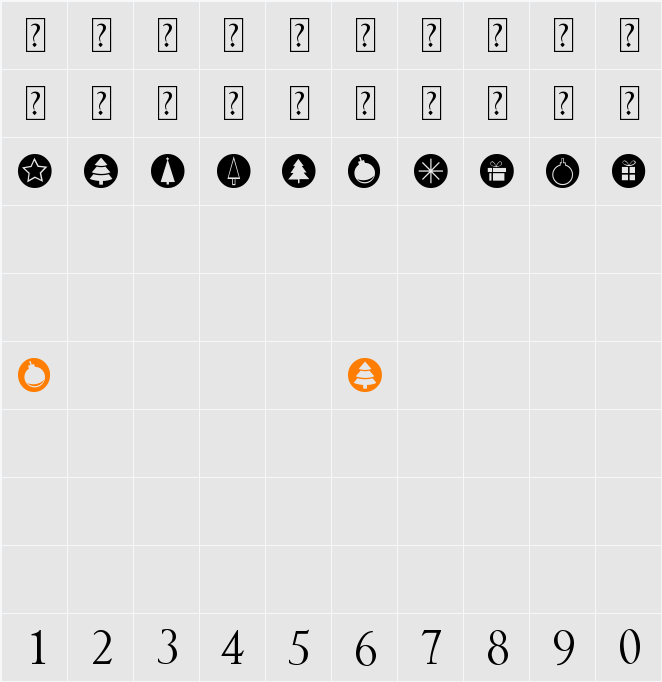 Christmas Go - Personal Use Onl Character Map