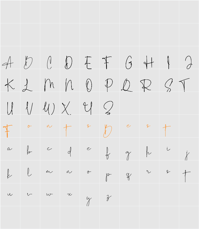 Anthanista Character Map