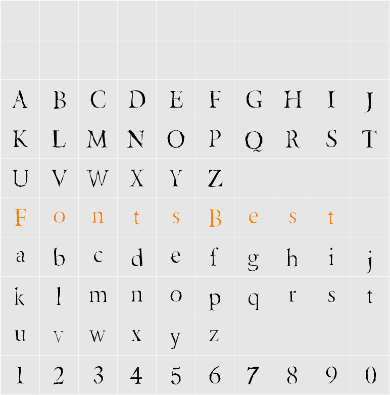 Berylium Gaunt Character Map