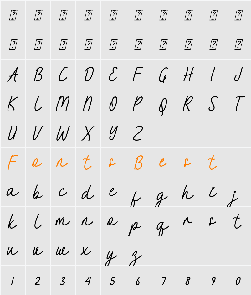 Amelline Character Map