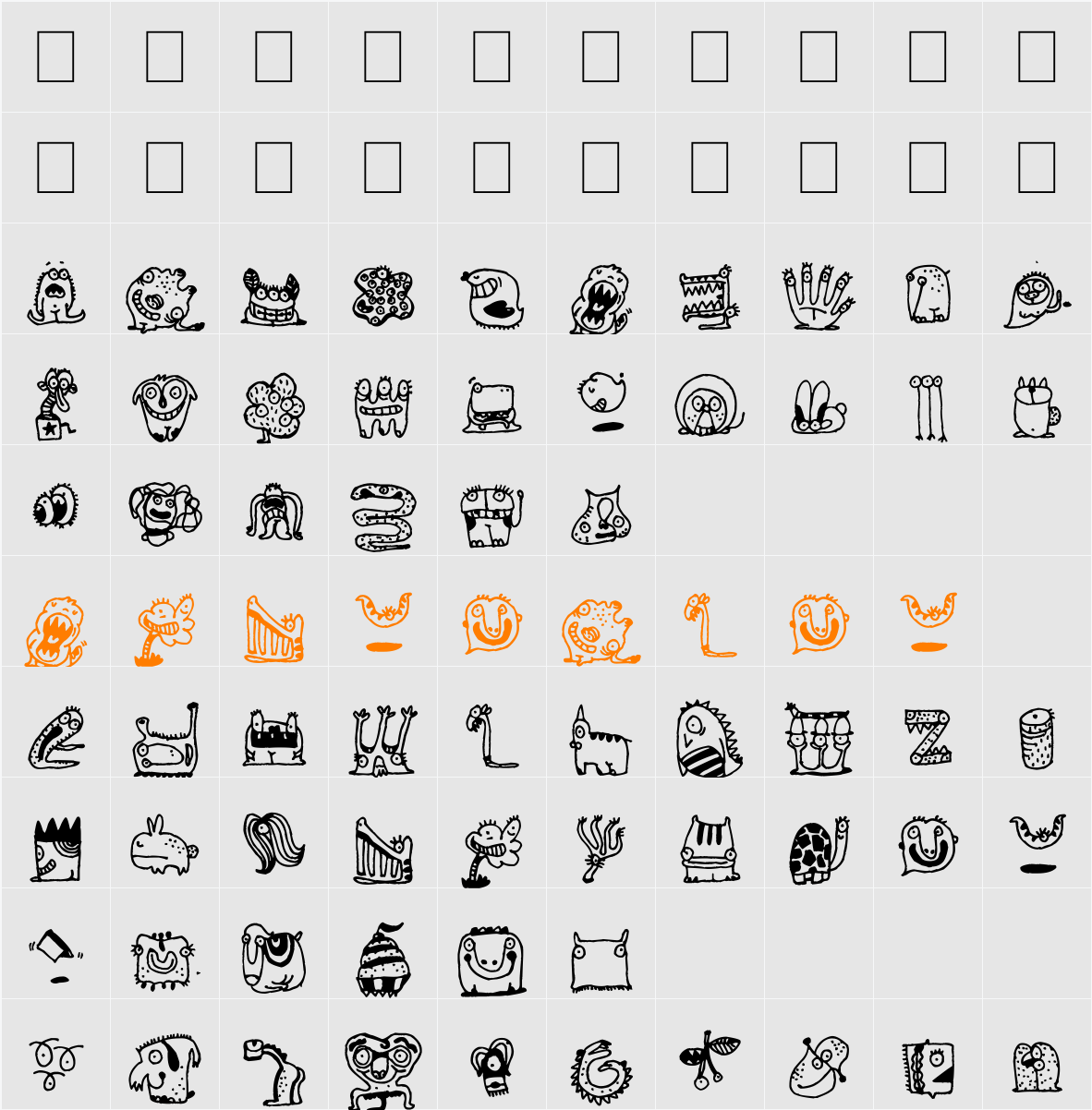 Monsterocity Character Map