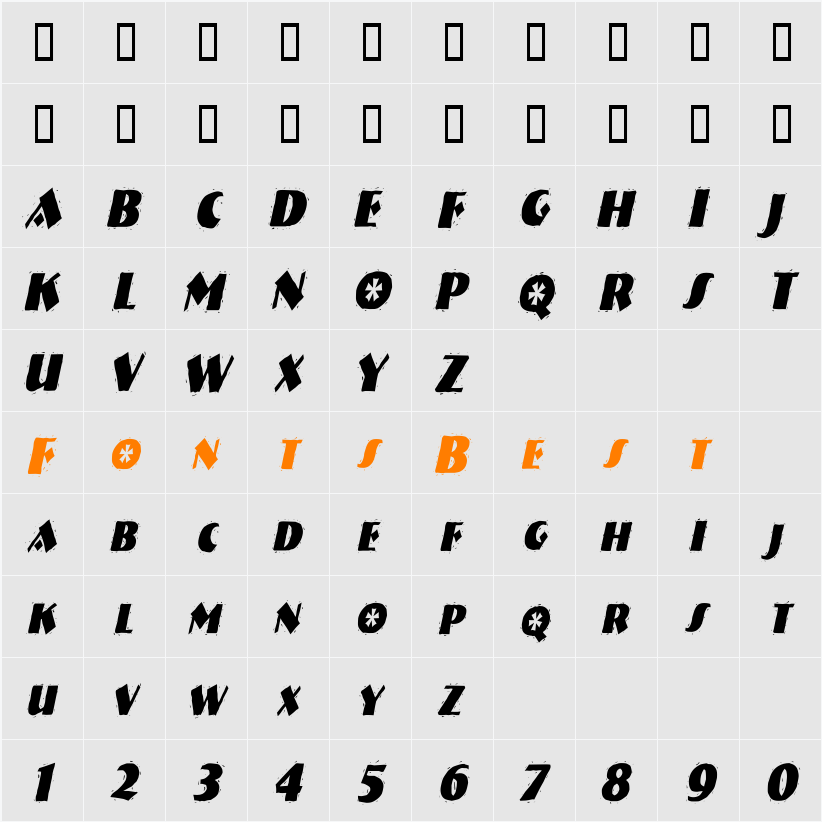NatividadCondensed Character Map