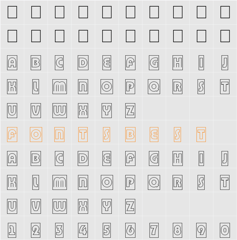 a_BighausTitulCmGr Character Map