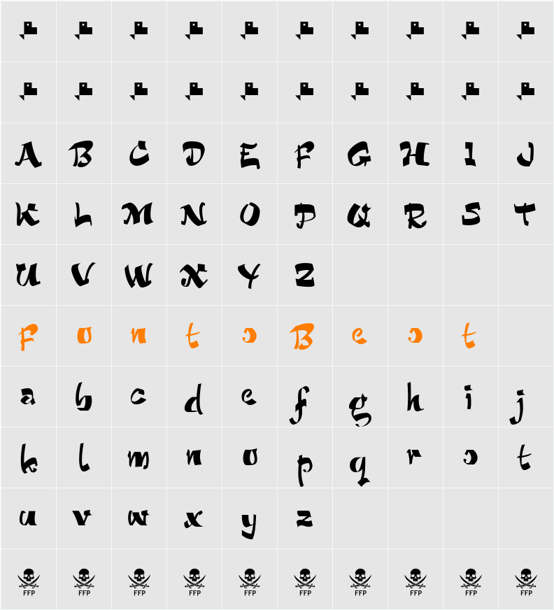 Bucanera Character Map