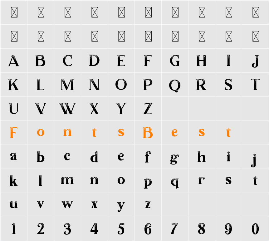 LumieraRough Character Map