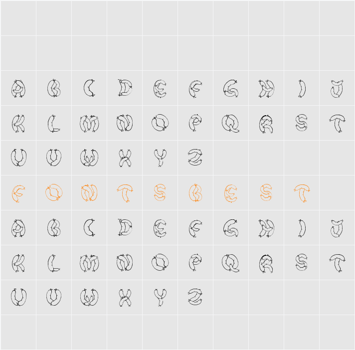 Der Wurst Font Character Map