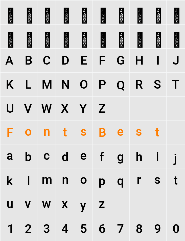 Heebo Medium Character Map