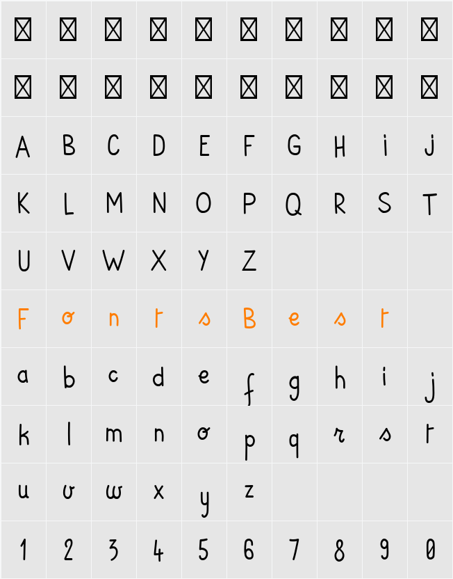 ANDi Character Map