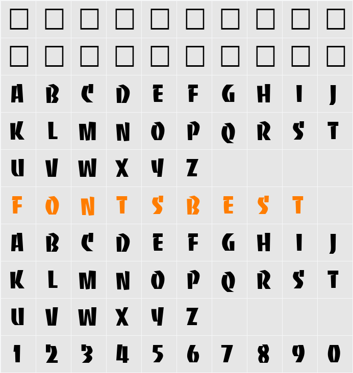 BaccaratUpright Character Map