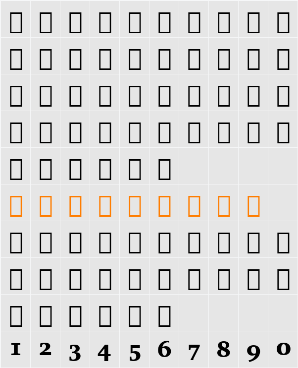 Charter BlkAlt BT Character Map