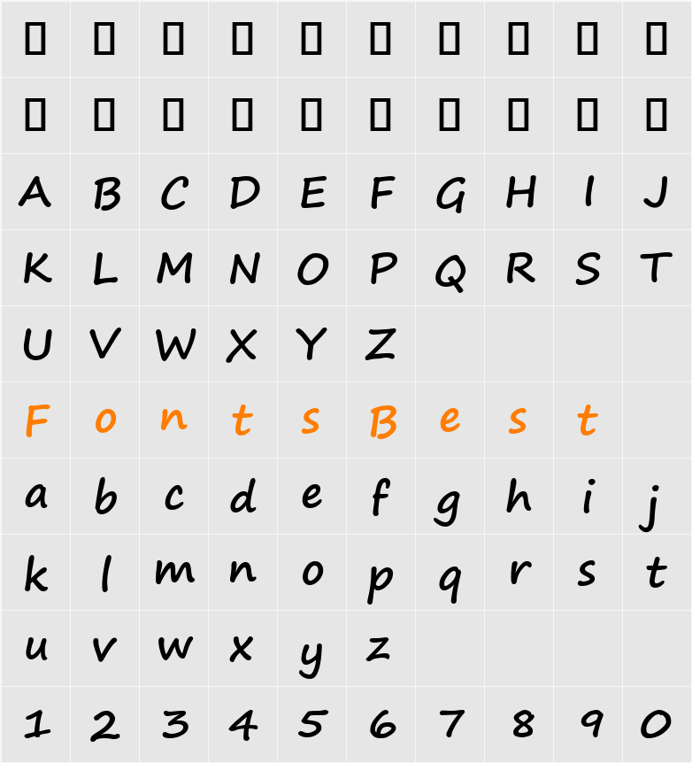 Segoe Print Character Map