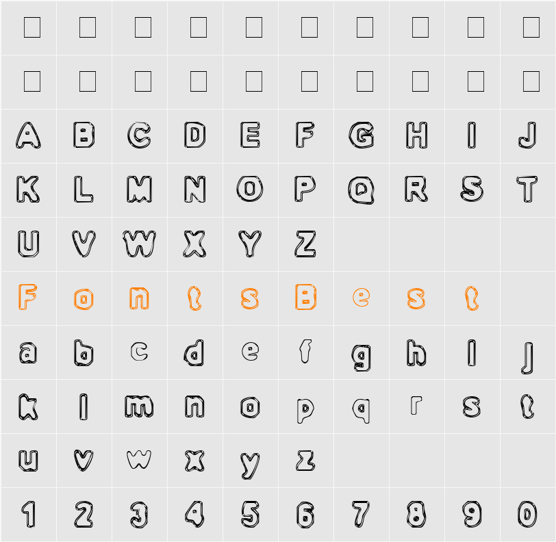 BN-Outer Line Character Map