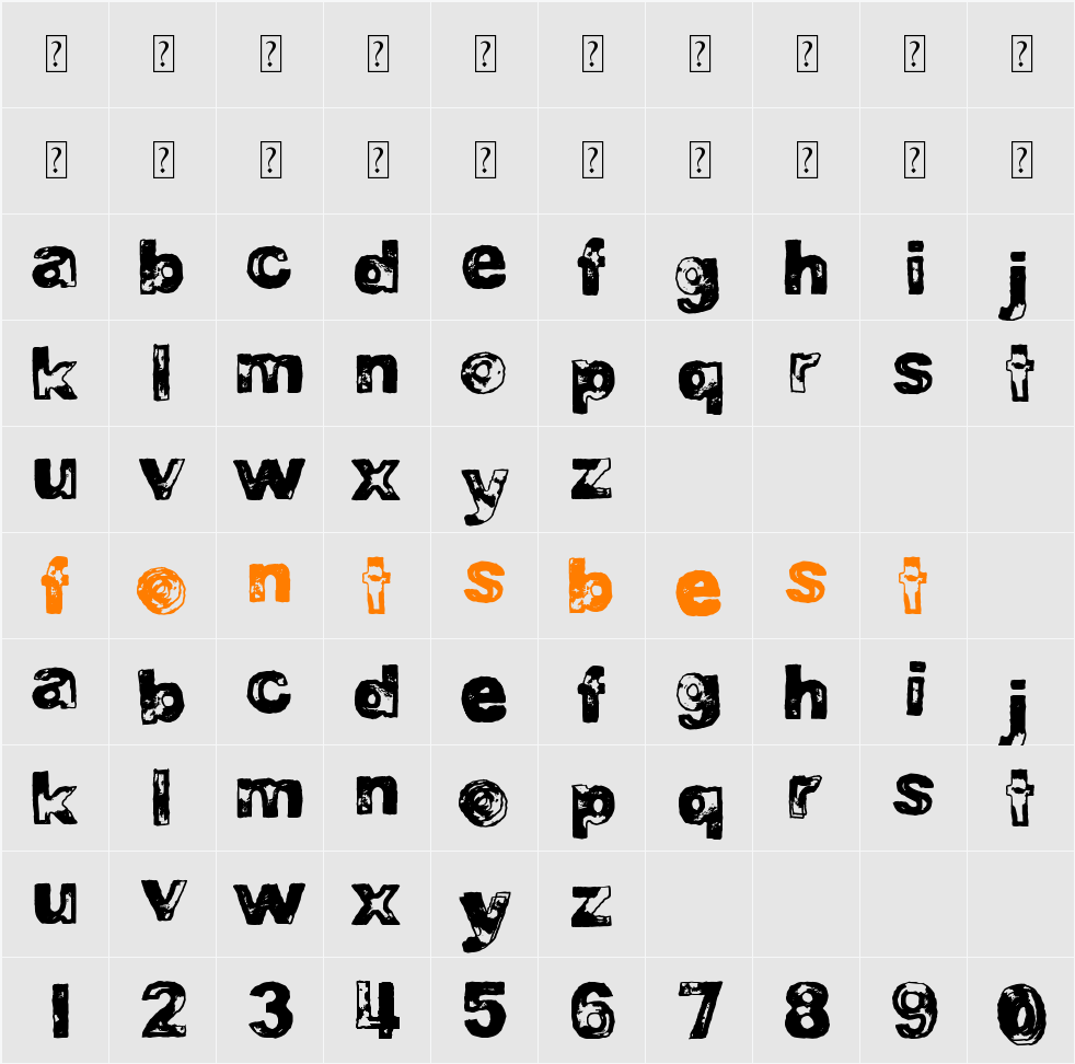 DJB BAD STAMP JOB 2 Character Map