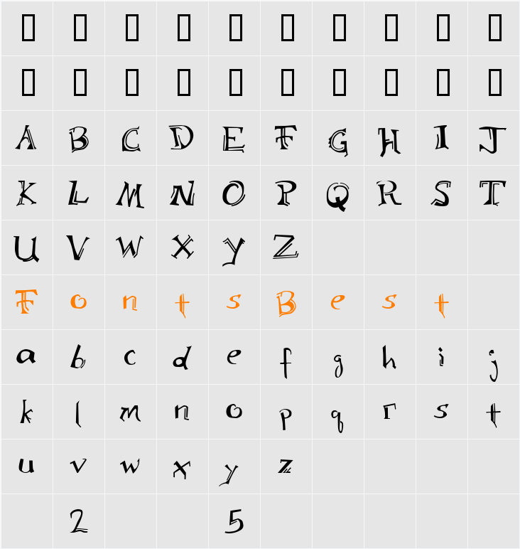 JI-Pallor Character Map