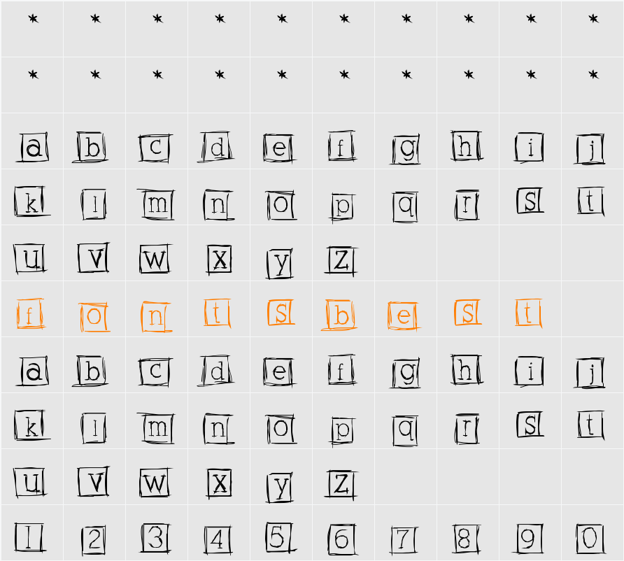 AlphabitsSquared Character Map