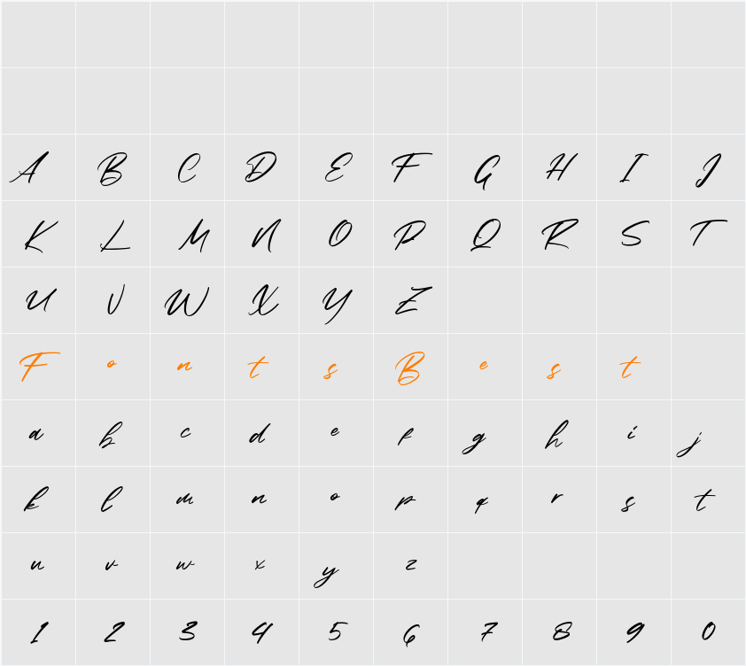 Bahisey Character Map