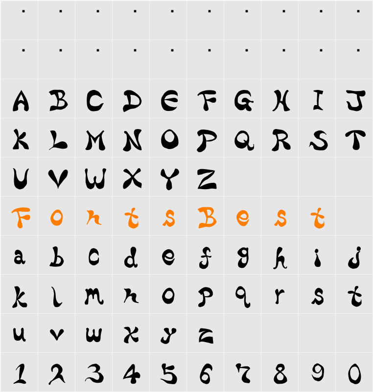 Bharatic-Font Character Map