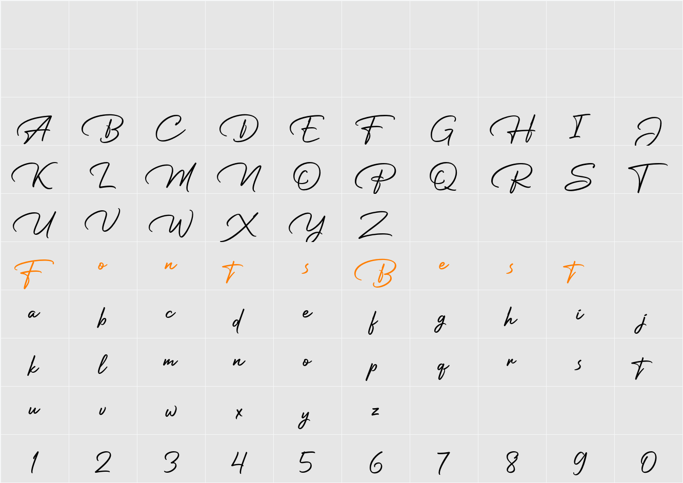 Betterlett Character Map