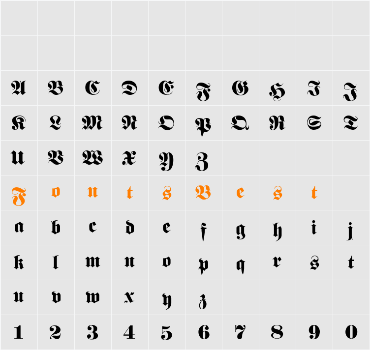 FetteFraktur-SemiBold Character Map