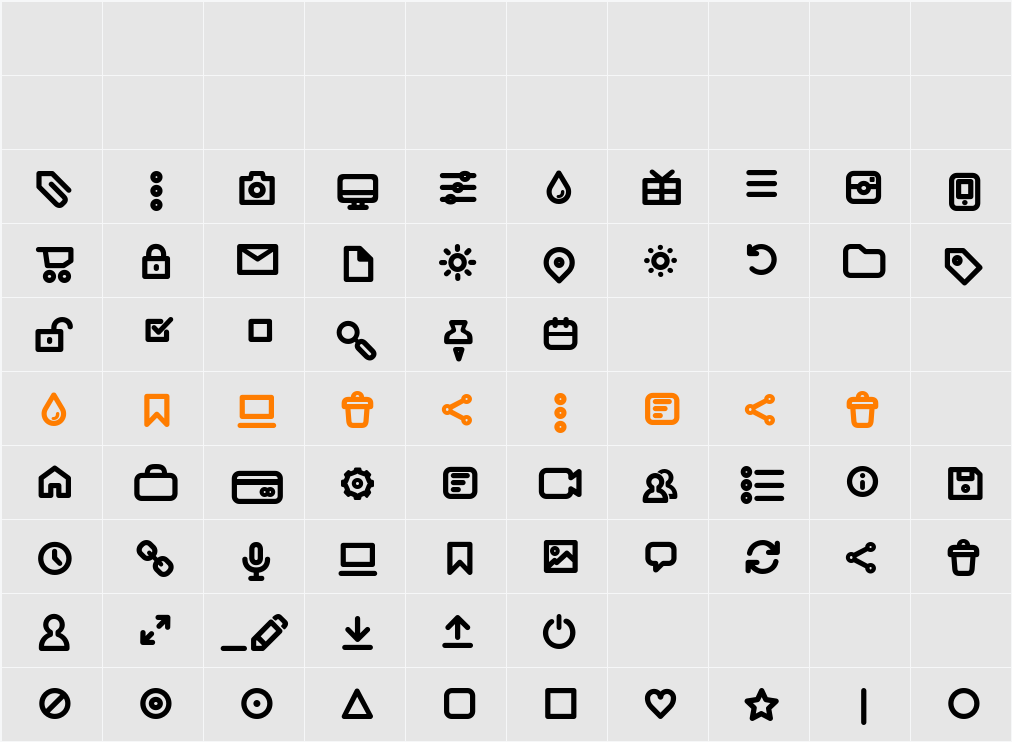 Arista Pro Icons SemiBold Character Map