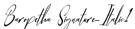 Baropetha Signature_Italic1 Font Image