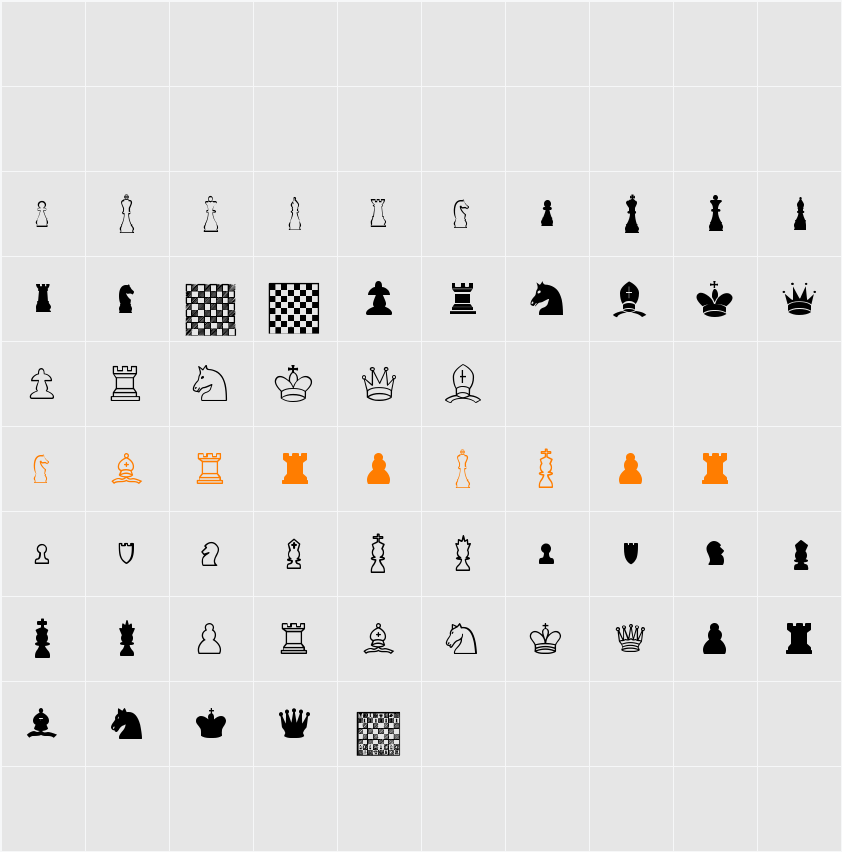 Chess TFB Character Map