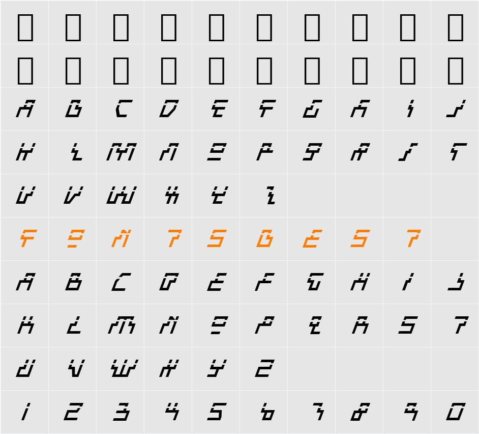 Beam Rider Laser Character Map