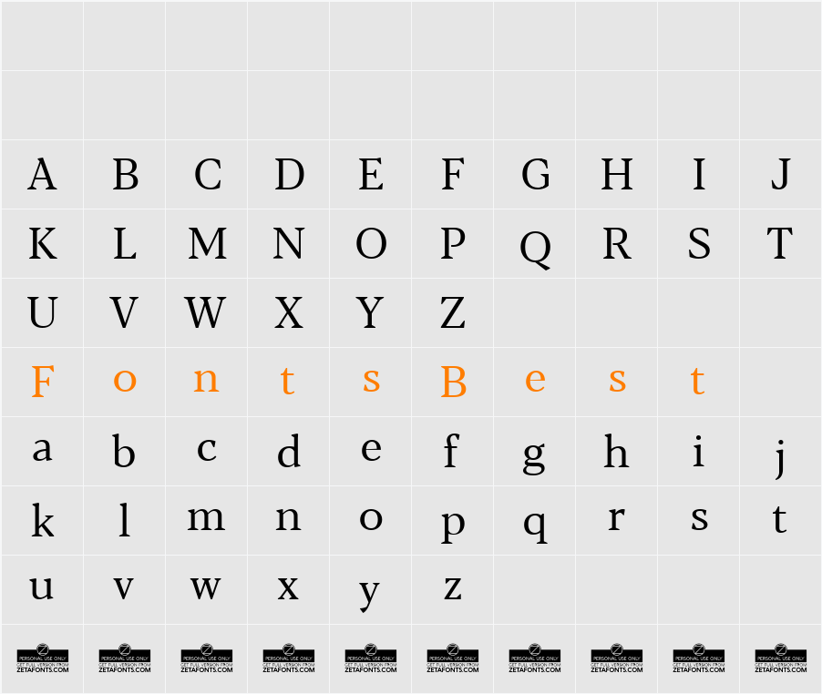 Blacker Text Character Map