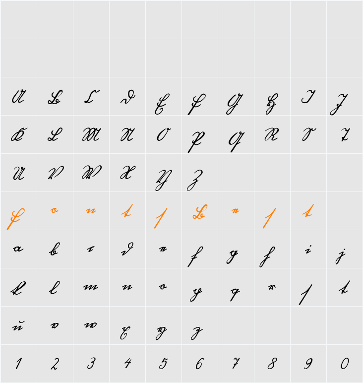 Blackletter Hand Character Map