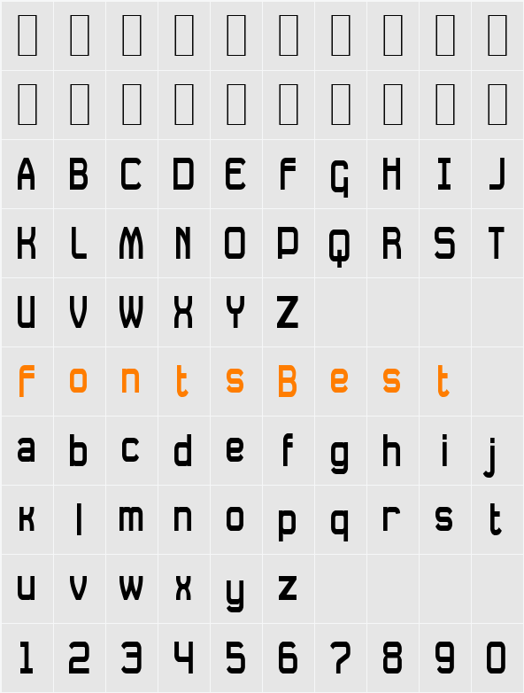 Daville Condensed Character Map