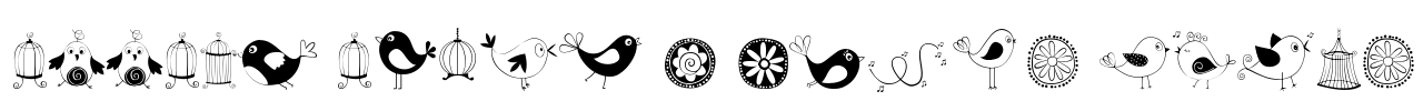 DOODLE DINGS 1 Birds Cages Font Image