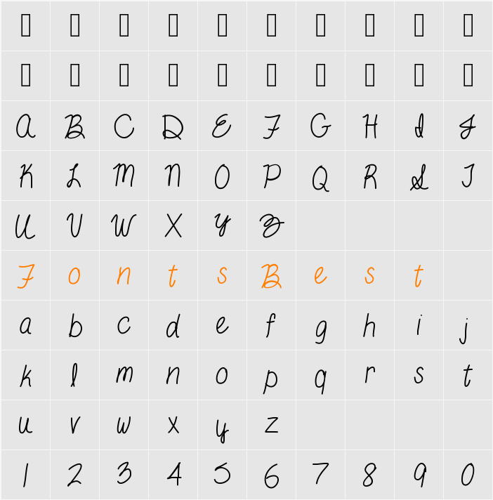 ByTheButterfly Character Map