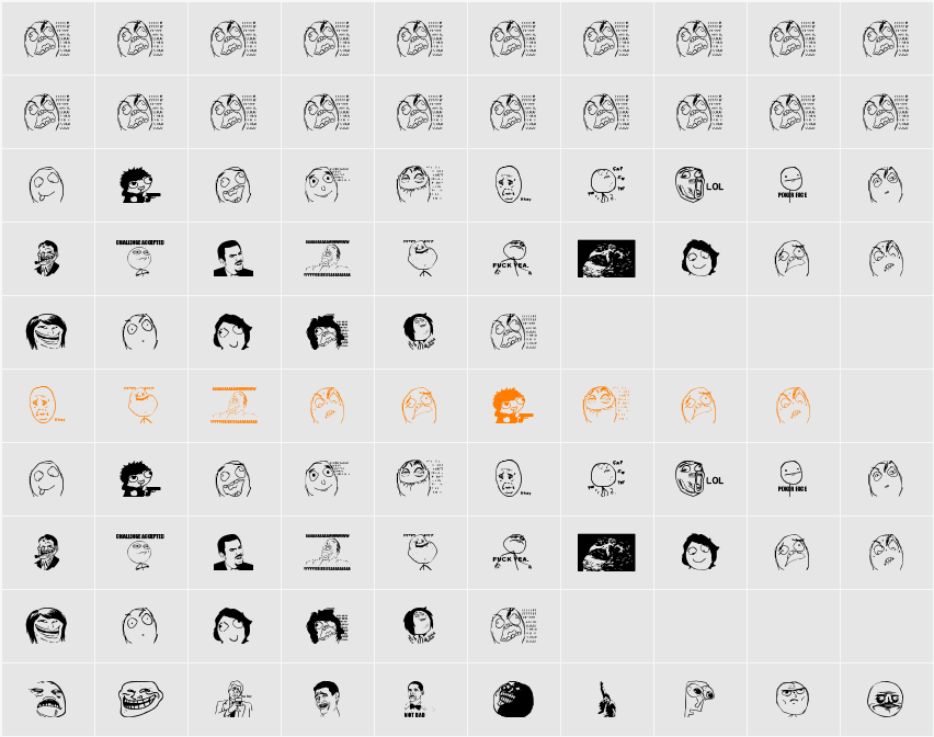 Memes by jopea302 Character Map