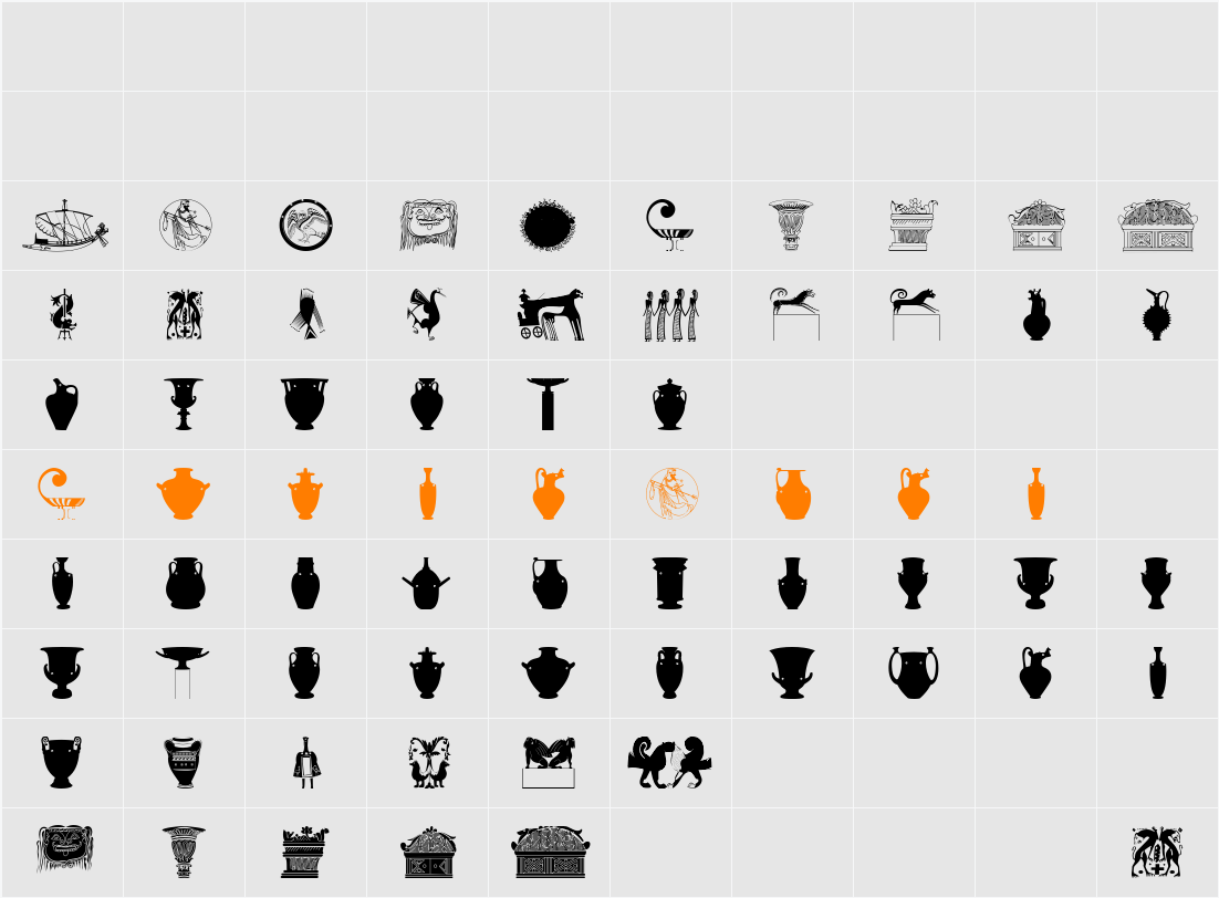 GreekArt Character Map