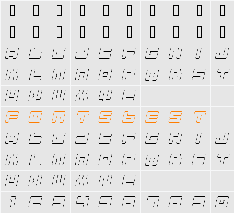 Almanaque Outline Character Map
