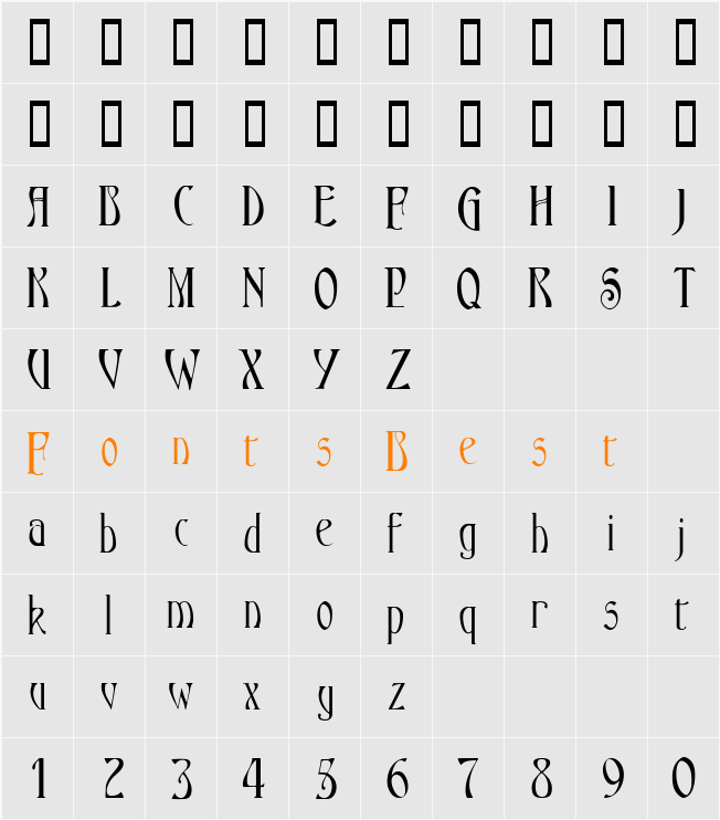 Ambrosia Character Map