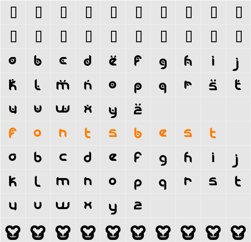 Moogwai Character Map