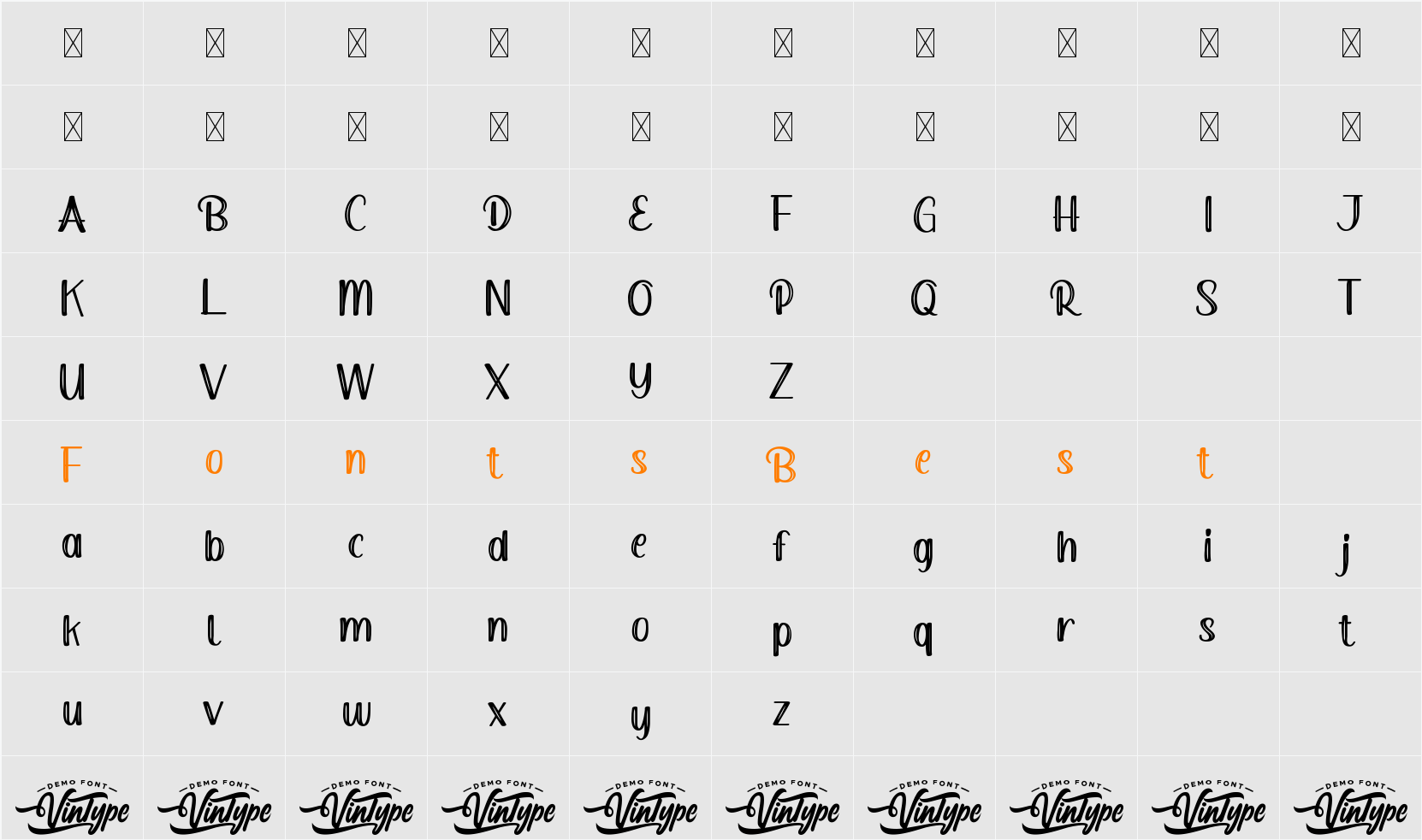 Aster Daisy Demo Character Map