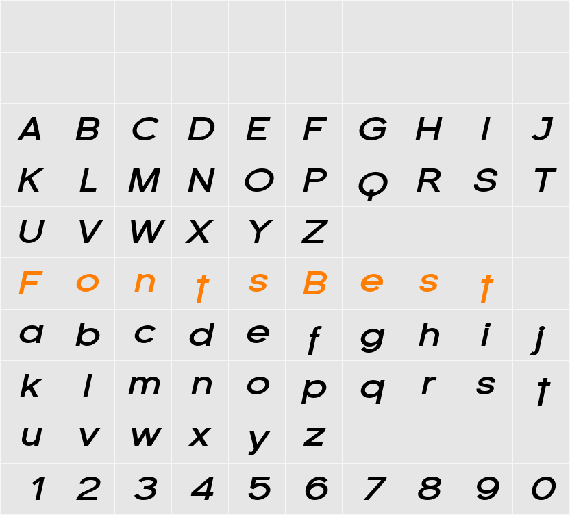 Florencesans Exp Character Map