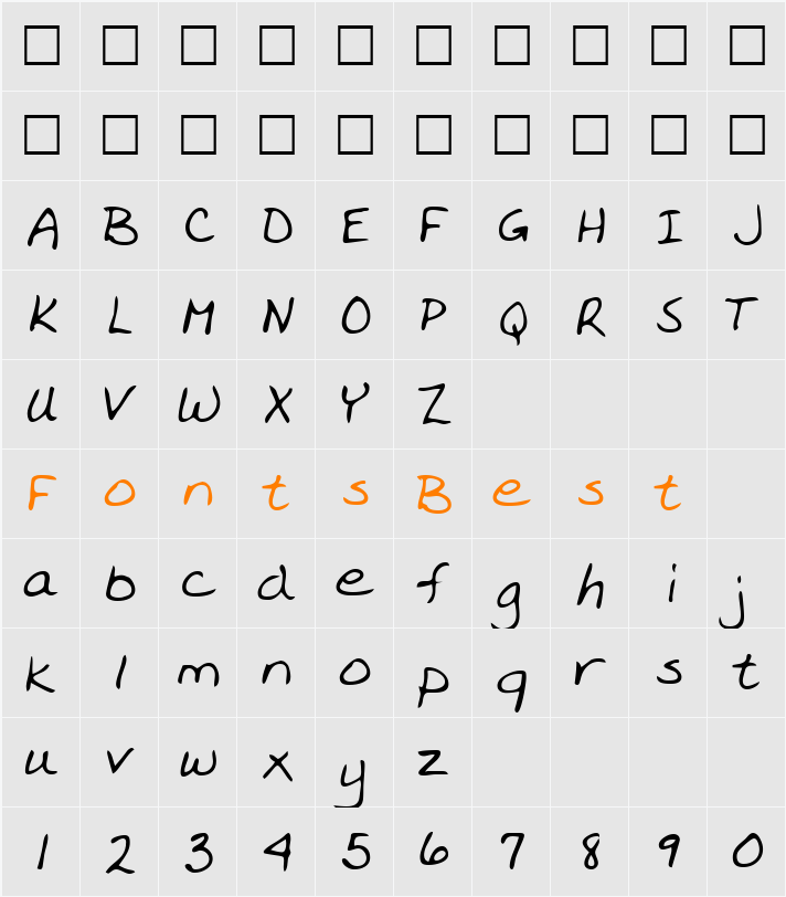 EverlysHand Character Map