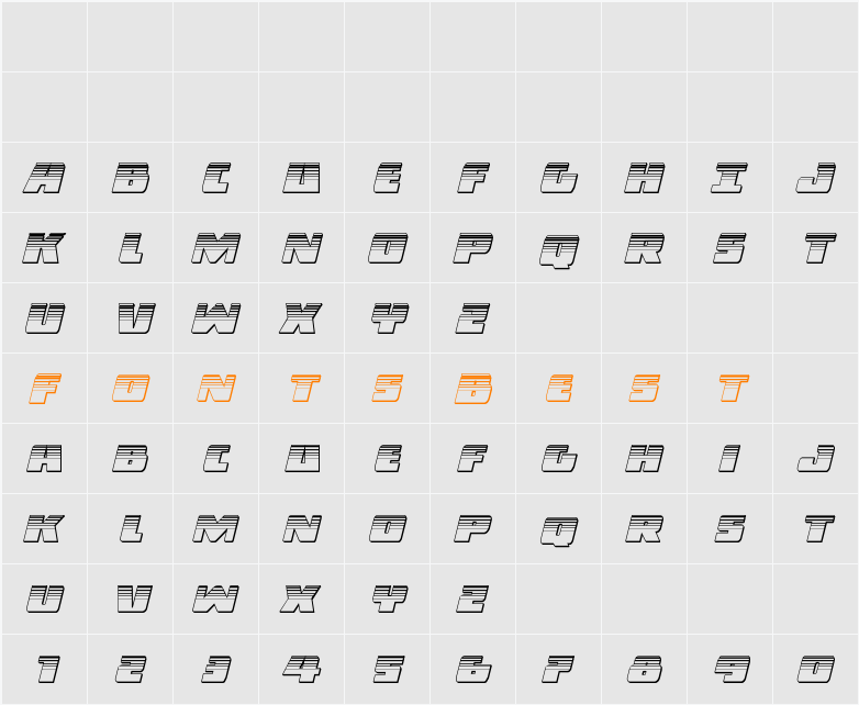 Dark Alliance Platinum Italic Character Map