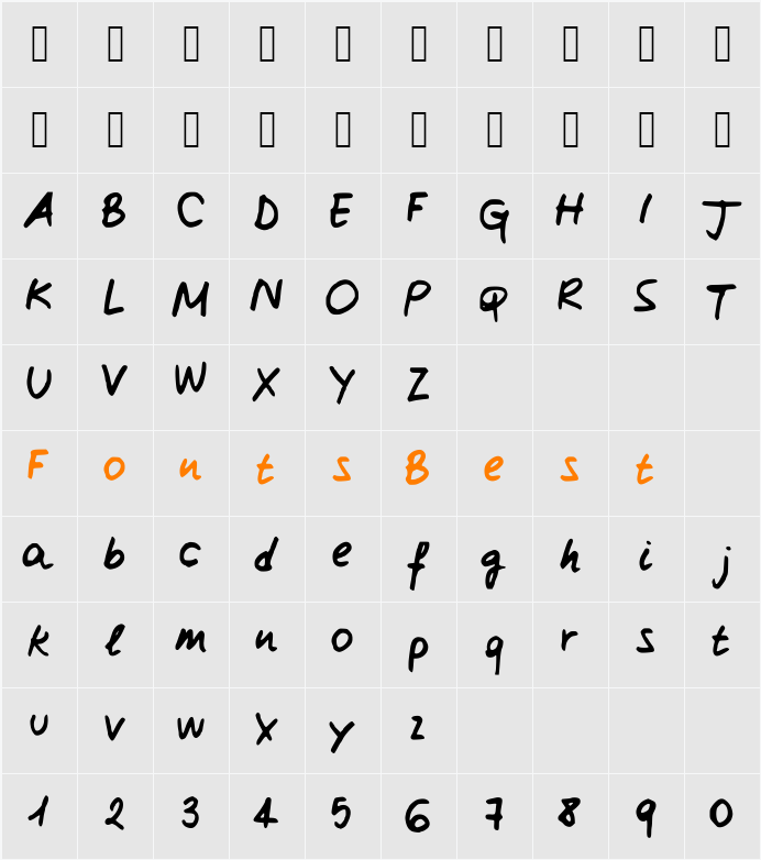 ClairesHand3 Character Map
